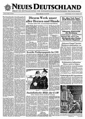 Neues Deutschland Online-Archiv vom 31.07.1957