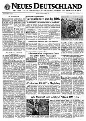 Neues Deutschland Online-Archiv vom 02.08.1957