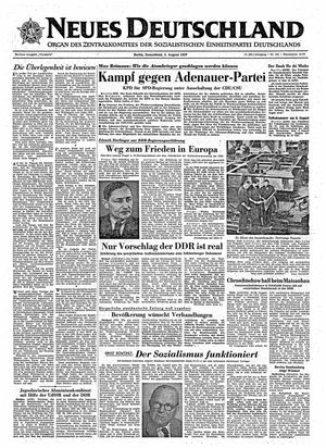Neues Deutschland Online-Archiv vom 03.08.1957