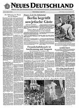 Neues Deutschland Online-Archiv vom 06.08.1957