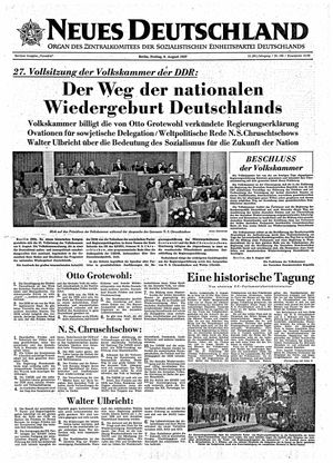 Neues Deutschland Online-Archiv vom 09.08.1957