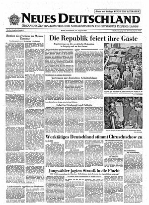 Neues Deutschland Online-Archiv vom 10.08.1957