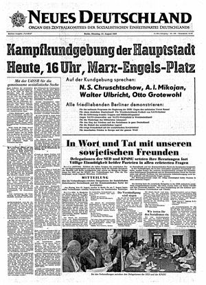 Neues Deutschland Online-Archiv vom 13.08.1957