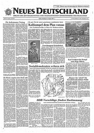 Neues Deutschland Online-Archiv vom 25.08.1957