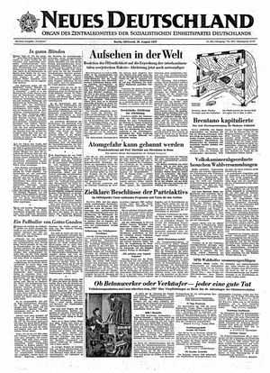 Neues Deutschland Online-Archiv vom 28.08.1957