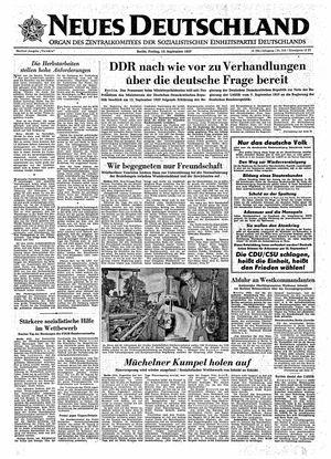Neues Deutschland Online-Archiv vom 13.09.1957