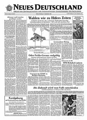 Neues Deutschland Online-Archiv vom 17.09.1957