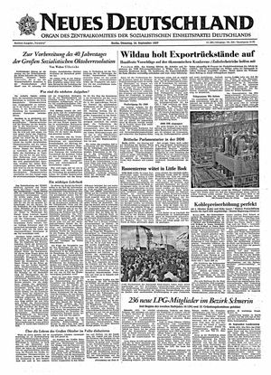Neues Deutschland Online-Archiv vom 24.09.1957