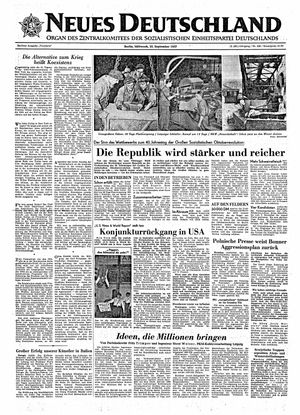 Neues Deutschland Online-Archiv vom 25.09.1957