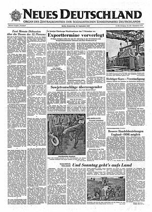 Neues Deutschland Online-Archiv vom 26.09.1957