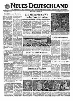 Neues Deutschland Online-Archiv vom 27.09.1957