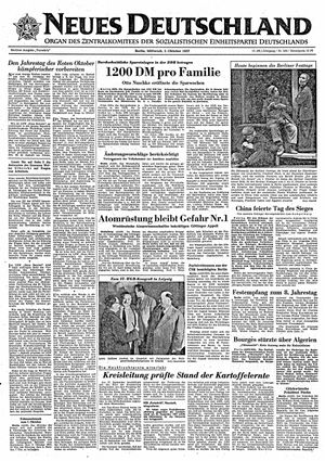 Neues Deutschland Online-Archiv on Oct 2, 1957