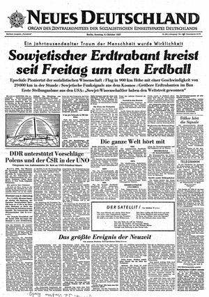 Neues Deutschland Online-Archiv on Oct 6, 1957