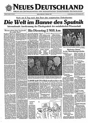 Neues Deutschland Online-Archiv vom 09.10.1957