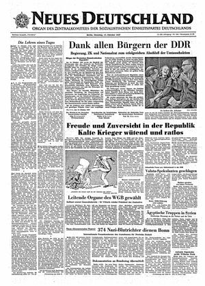 Neues Deutschland Online-Archiv vom 15.10.1957