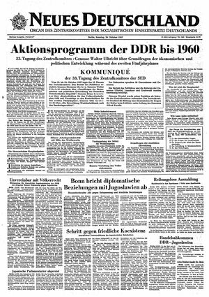 Neues Deutschland Online-Archiv vom 20.10.1957