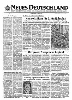 Neues Deutschland Online-Archiv vom 22.10.1957