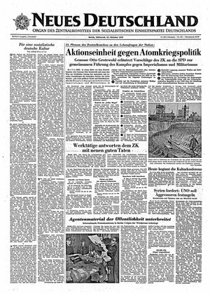Neues Deutschland Online-Archiv vom 23.10.1957