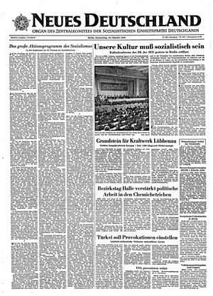 Neues Deutschland Online-Archiv vom 24.10.1957