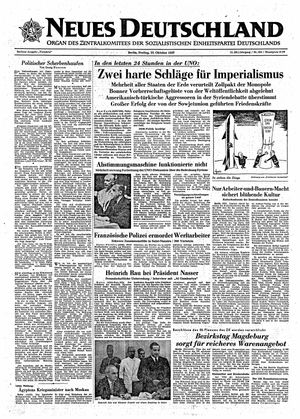 Neues Deutschland Online-Archiv vom 25.10.1957