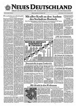 Neues Deutschland Online-Archiv vom 26.10.1957