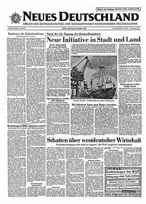 Neues Deutschland Online-Archiv vom 27.10.1957