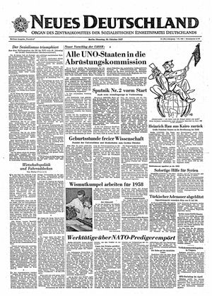 Neues Deutschland Online-Archiv vom 28.10.1957