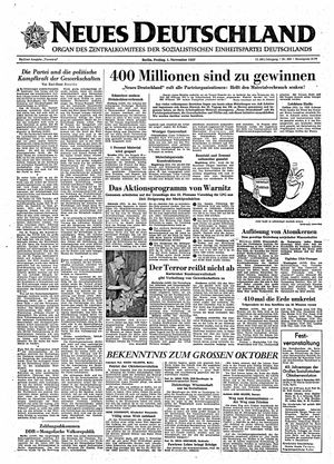 Neues Deutschland Online-Archiv vom 01.11.1957