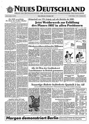 Neues Deutschland Online-Archiv vom 06.11.1957