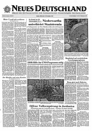 Neues Deutschland Online-Archiv vom 13.11.1957