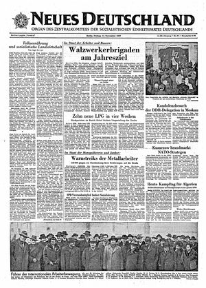 Neues Deutschland Online-Archiv vom 15.11.1957
