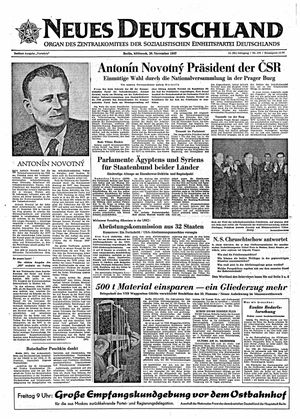 Neues Deutschland Online-Archiv vom 20.11.1957