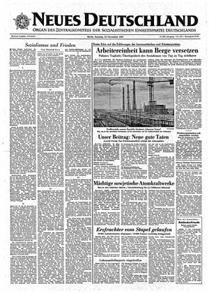 Neues Deutschland Online-Archiv vom 25.11.1957