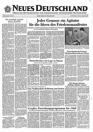 Neues Deutschland Online-Archiv vom 27.11.1957