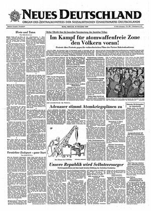 Neues Deutschland Online-Archiv vom 18.12.1957