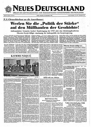 Neues Deutschland Online-Archiv vom 22.12.1957
