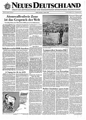 Neues Deutschland Online-Archiv vom 05.01.1958