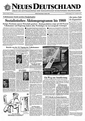 Neues Deutschland Online-Archiv vom 09.01.1958