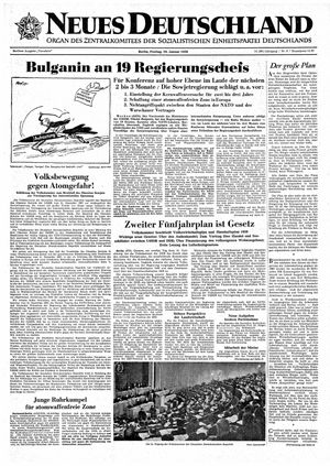 Neues Deutschland Online-Archiv vom 10.01.1958