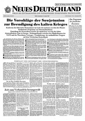 Neues Deutschland Online-Archiv vom 11.01.1958