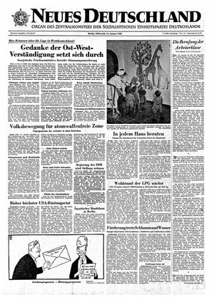 Neues Deutschland Online-Archiv on Jan 15, 1958
