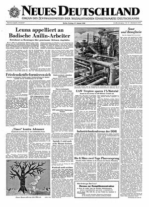Neues Deutschland Online-Archiv vom 17.01.1958