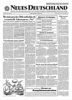 Neues Deutschland Online-Archiv vom 18.01.1958