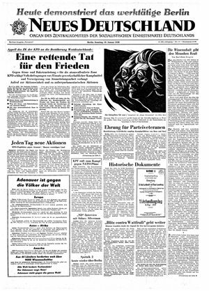 Neues Deutschland Online-Archiv vom 19.01.1958