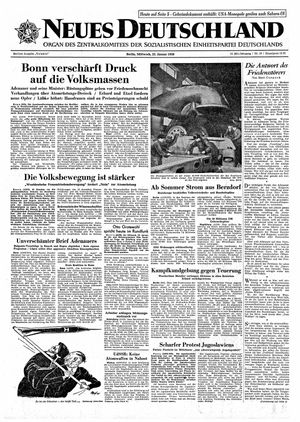 Neues Deutschland Online-Archiv vom 22.01.1958