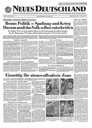 Neues Deutschland Online-Archiv vom 25.01.1958