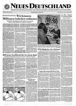 Neues Deutschland Online-Archiv vom 28.01.1958