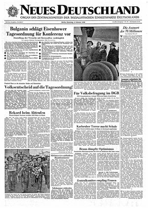 Neues Deutschland Online-Archiv vom 04.02.1958