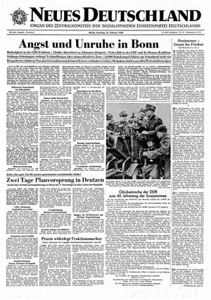 Neues Deutschland Online-Archiv vom 23.02.1958