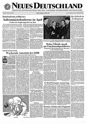 Neues Deutschland Online-Archiv vom 04.03.1958